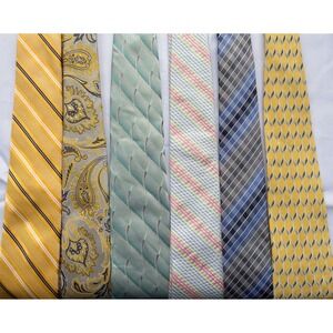 18 Men's Ties Stripes Paisley Geometric Lot of 18 Including 2 XL Flusser Ferarri